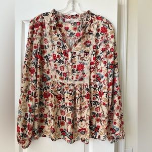 Loft women’s floral long sleeve top.